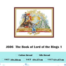 크로스 스티치 자수 패키지 반지의 제왕 1 키트 카운트 인쇄 18ct 14ct 11ct 면사 diy 수제 바느질, 14ct 인쇄되지 않은 캔버스, a