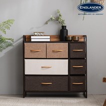 잉글랜더 블랑 패브릭 7단 와이드 서랍장, 브라운