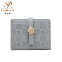 Prettyzys 여학생 지갑 귀여운 꽃 장식 버클 중고등 10대 초등학생 반지갑