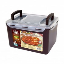 쿨맥시2 직사각 밤색 16L 투핸들형 밀폐용기 김치통, 1개