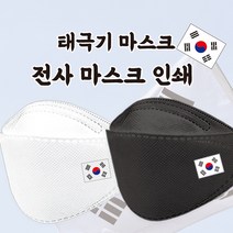 대한민국 태극기 인쇄 마스크 대형 중형 소형 새부리형 2D 3D 화이트 블랙 - 엠자재로, 1개