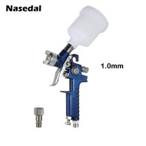 타정총 타카 0.8mm1.0mm 미니 HVLP 스프레이 건 페인트 에어 브러시 중력 피드 벽 자동차 네일 케이크 장식, 02 1.0mm Blue