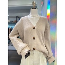 ab.f.z@ (AEW4HY50K) 소매 버튼 골지짜임 가디건