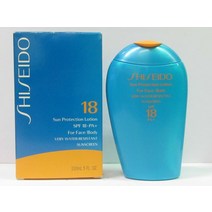 시세이도 선 프로텍션 로션 SPF 18 PA+ 얼굴과 몸을 위한 매우 워터프루프