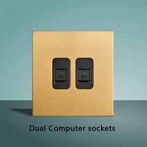 토글스위치 SANDIY 벽 스위치 스테인레스 스틸 패널 토글 220V 빈티지 조명 1-4 갱 2 웨이 골든 86*86mm, 13 Dual Computer