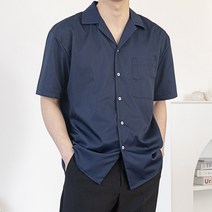 스타일에스 남성용 오픈카라 구김없는 오버핏 데일리 반팔 셔츠