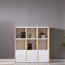 유니크홈 3단 책장 400/600/800/1200, 워시, 하단 도어형