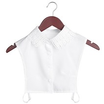 넥케이프 페이크 레이어드 카라 레이스 공갈 탈부착 패션 화이트 블랙 레이스 인조 칼라 블라우스 빈티지 분리형 셔츠 라펠 탑 여성 의류 액세서리