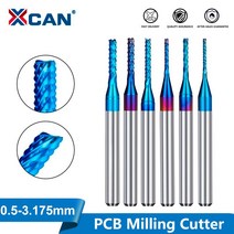 pcb 금속 절단 가공XCAN-카바이드 옥수수 엔드밀 0.5-3.175mm 생크 PCB 밀링 커터 나노 블루 코팅 CNC 커, 18 1.5mm