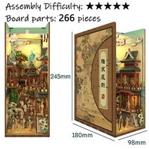 불빛나오는 3D 입체 조립 DIY 미니어처 북눅 선반 인테리어 책장속 거리 만들기, TQ527