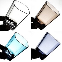 잔잔 PC 안깨지는컵 물컵 카페 업소용 다회용 사각컵 S 210ml, XL 460ml, 브라운