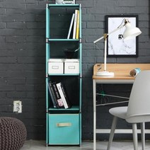 심플 라인 공간박스 선반 4단, 민트