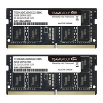 TEAMGROUP 엘리트 DDR4 16GB 키트 (2 x 8GB) 3200MHz PC4-25600 CL22 언버퍼드 논ECC 1.2V SODIMM 260-핀 랩탑 PC 메모리 모듈, 64GB Kit (2x32GB)
