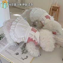 Neirny 애견 프릴 레이스 원피스 XS~XXL 소형견 포메 시츄 말티즈 비숑 푸들 고양이옷 NPQ-X, 핑크