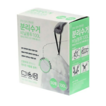 스타리빙 끈이 있는 재활용 분리수거 비닐봉투 100L, 1개