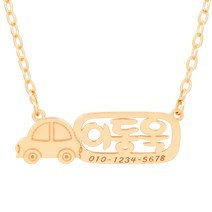 14k/18k 붕붕 한글이니셜 목걸이, 14k 5푼체인 38cm, 기본잠금장식, 고급선물패키지