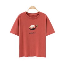 ANKRIC 데일리 톱 7 색 캔디 컬러 과일 인쇄 여름 드레스 한국 반팔 티셔츠 여성 느슨한 학생 여성 자켓 여성복