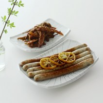 오반자이 흰벚꽃 팔각 구이접시 일본 그릇 식기 접시 초밥접시 생선접시 일식접시, 흰벚꽃 팔각 구이접시[중]