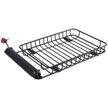 자동차 루프랙 루프박스 1/10 RC 크롤러 Traxxas TRX4 Axial SCX10 90046 III AXI03007 용 LED 라이트 바가있는 232X145mm 금속 루프, [01] Black