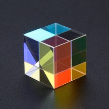 고급 피라미드 큐브 직각 삼각 사각 무지개 프리즘 과학 실험 18x18mm 결함 크로스 이색 거울 결합기 분배기 장식 투명 모듈 광학 유리 클래스 장난감, 한개옵션0