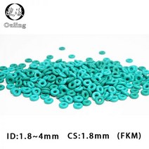 불소 고무 그린 FKM 오링 씰 개스킷 와셔 두께 1.8mm ID1.8/2/2.24/2.5/2.8/3.15/3.55/3.75/4mm 로트당 10 개251546, 5.6x2x1.8mm