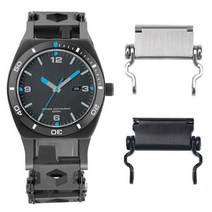 레더맨 트레드 어댑터용 시계 링크 버클 G-SHOCK 호환 SUNNTO 용 조절식 사이즈 듀얼, 04 Black-30mm, 01 16mm