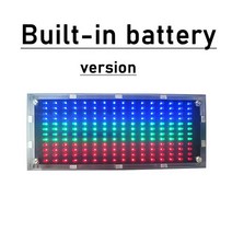정밀 192 LED 음악 스펙트럼 레벨 표시기 리듬 라이트 와이어/음성 제어 8 모드 디스플레이 VU 미터 DC 5V, 02 WITH battery version