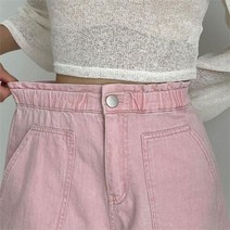 셀러허브 패션 여자 고무줄 순면 핫팬츠 분홍색 반바지
