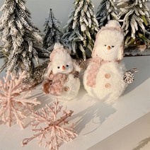 [왓위셀] 털모자 눈사람 겨울 크리스마스 인테리어 장식 소품, 06. 핑크 털모자 눈사람
