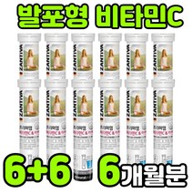 독일 직수입 물에 타먹는 녹여먹는 발포형 수용성 비타민 VITAMIN C 아스코르빈산 ASCORBICACID 아스코르브산 바타민c 비타민씨 비타민시 비타민티 아연 면역 항산화 추천, 12통(6개월분)