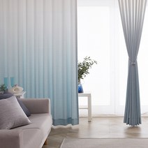윈홈스(당일발송) 핀 꽂고 세탁 가능한 스타일리쉬 그라데이션 화이트 암막 커튼 130cmX230cm 6가지 색상