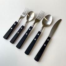 빈티지 블랙 무광 커트러리 디너 디저트 스푼 포크 나이프 스프레드 버터 잼 나이프 양식기 5종 택1, 사이드 포크, 블랙 (무광), 1개