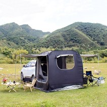 루프탑텐트 차박 하드탑 글램핑 텐트 야외 자동차 자동 운전 야생 캠핑카 사이드 탑 양산, 후면 밀폐형 확장 텐트