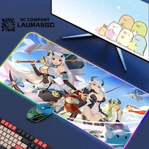 에픽 세븐 Rgb 마우스 패드 게이머 키보드 매트 책상 애니메이션 카펫 Pc 빅 게임 캐비닛 확장, 08 GG001213_03 RGB300x350x3mm
