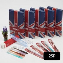 켄트 켄트 시즌2 크리스탈 콤팩트 초극세모 칫솔 25P+칫솔케이스 1개(블루/투명 중 랜덤)+켄트쇼핑백 1개, 4세트