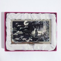 한국 전통 자개 나전칠기 명함케이스 명함집 십장생 사슴 한국기념품 부모님선물 외국답례품, 1개