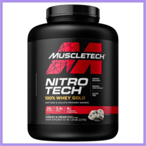 머슬테크 니트로테크 100% 유청 골드 유청단백질 쿠키앤크림맛 파우더 2.27kg MuscleTech Nitro Wheygold Cookies and Cream 5 lbs, 없음, 없음, 해당사항없음