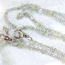 변색X 펄민트 써지컬스틸 체인 안경줄 마스크걸이 겸용 [핸드메이드 자체제작 마스크목걸이 마스크줄 고리 그린 연두 여자 여성 학생 어린이 키즈 공용 가벼운]