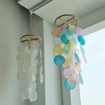 인테리어 행잉 자개 모빌 2color [컬러 조개 천장 장식 디자인 발리 감성 선캐쳐 소품], 믹스컬러, 믹스컬러