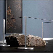 알루미늄봉 미술관 진입 방지 가이드봉 행사용, 10m 흰색 탄성 로프