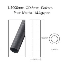 저무리 호환제품 탄소 섬유 튜브 파이프 1 개 길이 1000MM 직경 100CM 4mm 5mm 6mm 7mm 8mm 9mm RC 모델 비행기 드론 액세서리, 09 5x4 Plain Glossy