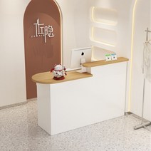 옷가게 계산대 테이블 미용실 피부샵 프론트 데스크, 그레이 월넛 왼쪽벽면  80x50x105cm