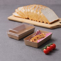 크라프트 샌드위치 용기 2호 100개 세트(용기 뚜껑) 당일발송, 1개