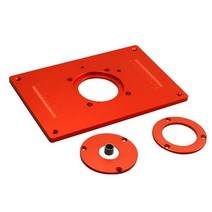 작업대 라우터 테이블 인서트 플레이트 wlevel-loc 링 및 라우터 템플릿 부싱 가이드 - 알루미늄 라우터 테이블 톱 인서트 플레이트 키트, 플레이트 b