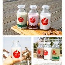 과일쥬스보관 레트로 서울우유병 3타입 원액보관 가정용 영구사용 해독쥬스 용기 예쁜