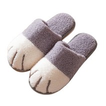 [고양이 타운] 고양이 손톱 슬리퍼 (타월) 실내 남녀 겸용 룸 슈즈 고양이 고양이 슬리퍼 모코모코 (그레이)