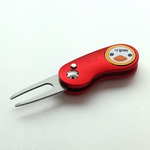 접이식 원터치 볼마커 그린보수기 디봇툴, 빨강