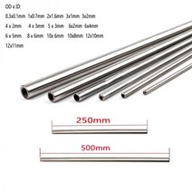 110pcs 250mm500mm 304 원활한 Stainlessy 철강 모세관 튜브 OD 112mm ID0.111mm, 4x2x250mm 3pcs