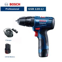 전동드릴 전기 GSB120-LI 12V 전기 드릴 리튬 배터리 다기능 임팩트 렌치/드라이버 Bosch 공구 충전식, 01 With charger_01 미국