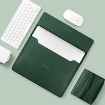 13 인치 노트북 슬리브 서류 가방 마이크로소프트 서피스 프로 8 9 PU 가죽 파우치, Laptop Sleeve Green
